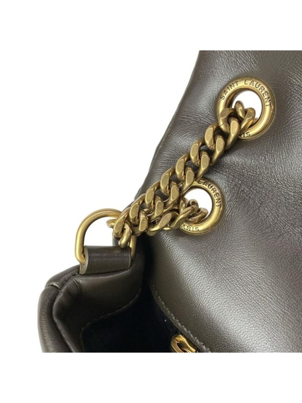 Saint Laurent Paris Shoulder Bag Calypso Dark Brown Chain Leather - Picture 14 of 16